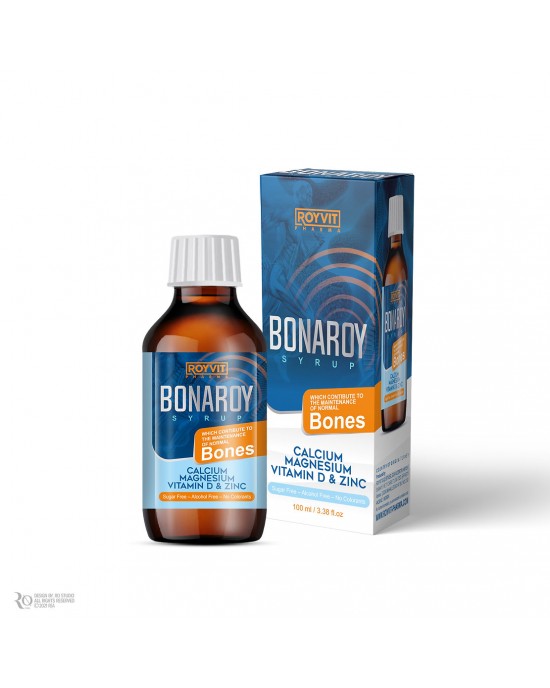 BonaRoy Bone and Joint Support Syrup, Potent Combination of Calcium, Magnesium, Vitamin D3, and Zinc for Stronger Bones and Flexible Joints, 100 ml
