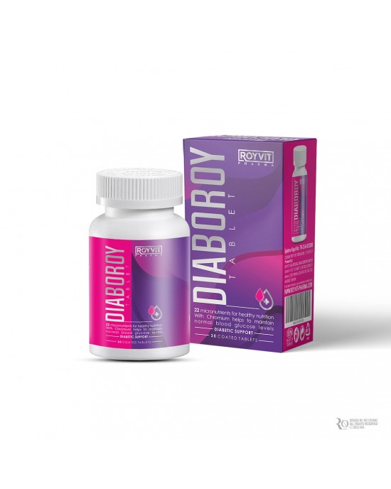 أقراص ديابوروي DiaboRoy لدعم مرضى السكري, اضبط مستوى السكر بالدم بشكل طبيعي وآمن, صديق مرضى السكري, 30 مضغوطة