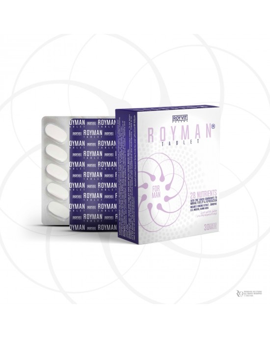 ROYMAN Fertility Support Tablet, Vital Nutrients for Men's Reproductive Health, 30 Tablets