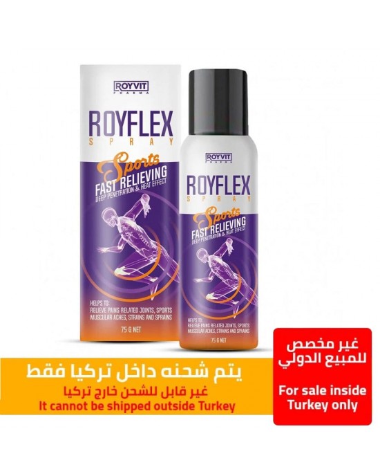 ROYFLEX Hızlı Ağrı Giderici Sprey, Spor Ağrısı Giderici Sprey, Kas ve Eklem Ağrılarında Hızlı Etkili Rahatlatıcı, 75ml