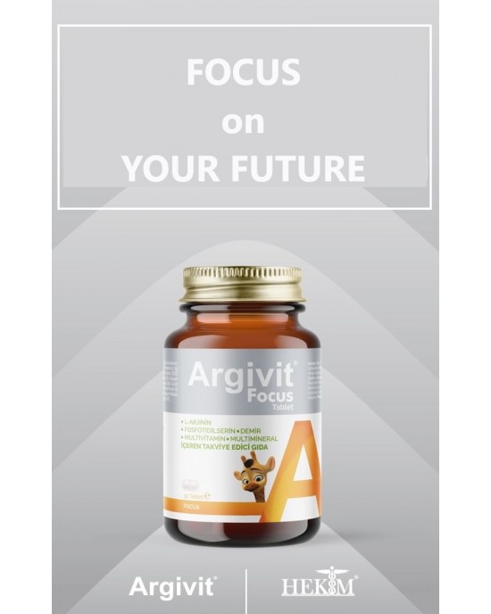 حبوب ارجيفيت فوكس Argivit Focus  للطول Argivit المكمل الغذائي الأمثل لزيادة الطول لدى المراهقين وتحسين التركيز والطاقة - 30 حبة