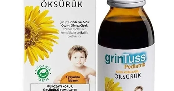 GrinTuss Pediatric Organic Cough Syrup - Dry & Phlegmy Relief 128g - Night  & Day Cough Relief for Restful Sleep